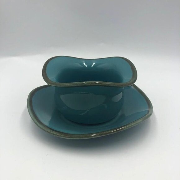 Southern Living at Home RETIRED Set of 2 Blue Tuscan Tidbit Bowl and Saucer Set - Picture 3 of 10